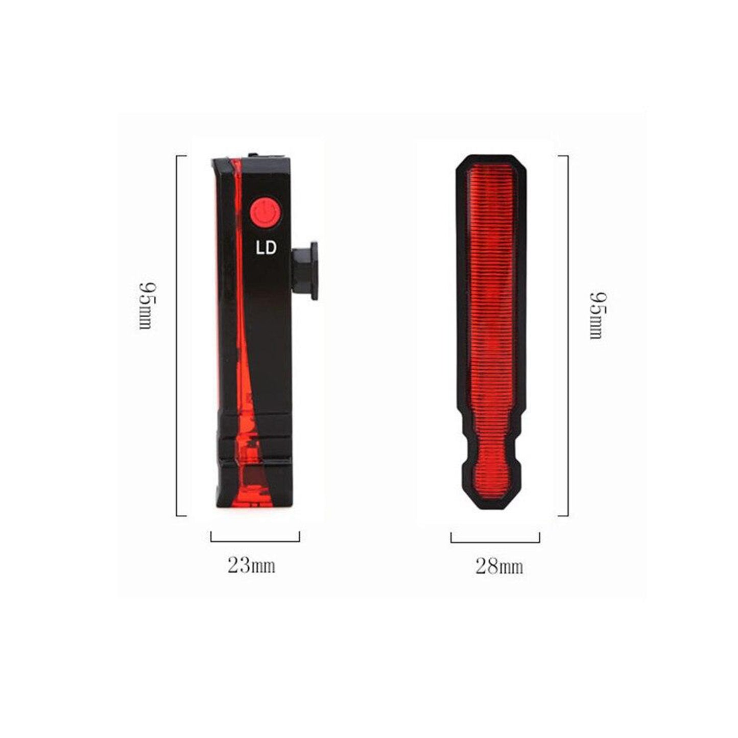 Eclairage vélo - trottinette usb arrière sur tige de selle led avec laser 150 lux pour delimiter une bande au sol PCP