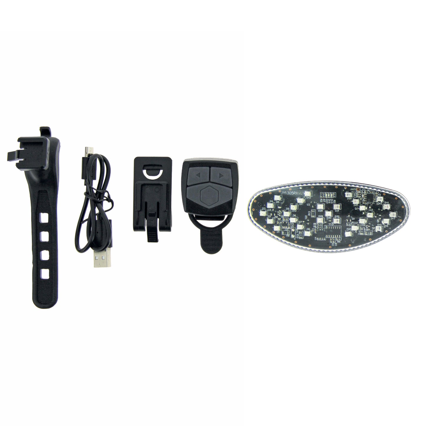 USB directional rear bike light for seat post with turn signal and wireless direction indicator button PCP