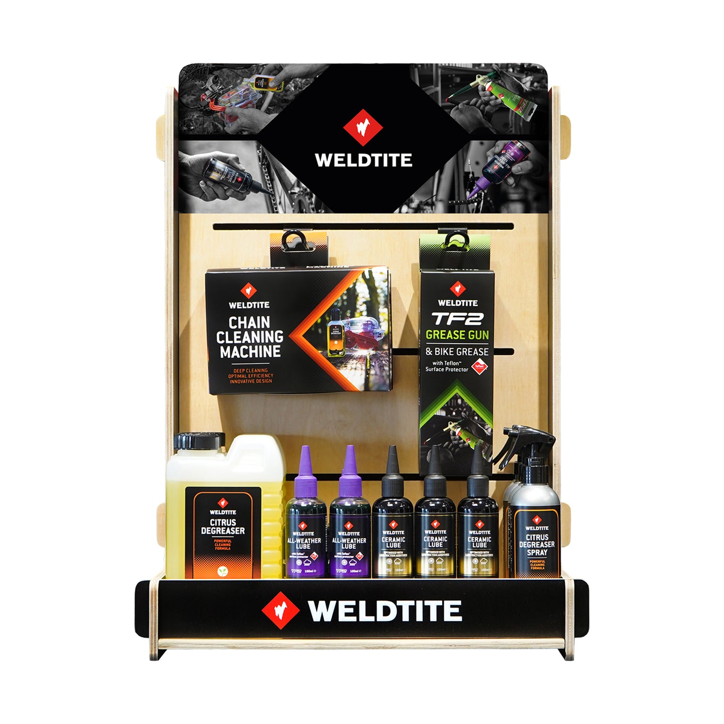 Weldtite Wood POS Display Drivetrain 45cm x 65cm x 25cm