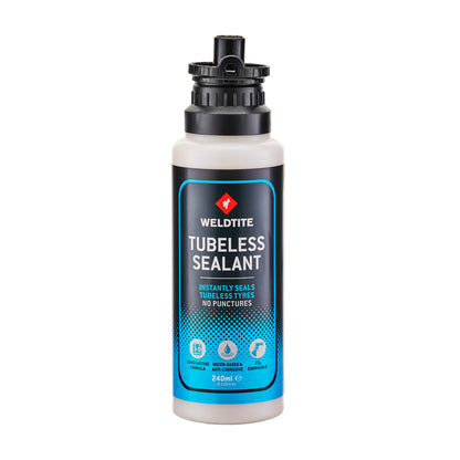 Complete Weldtite wood tubeless POS display (4x 1l tubeless sealant / 8x 240ml tubeless sealant / 12x 2 tubeless valve kits / 7x MTB tubeless rim tape / 4x road tubeless rim tape)