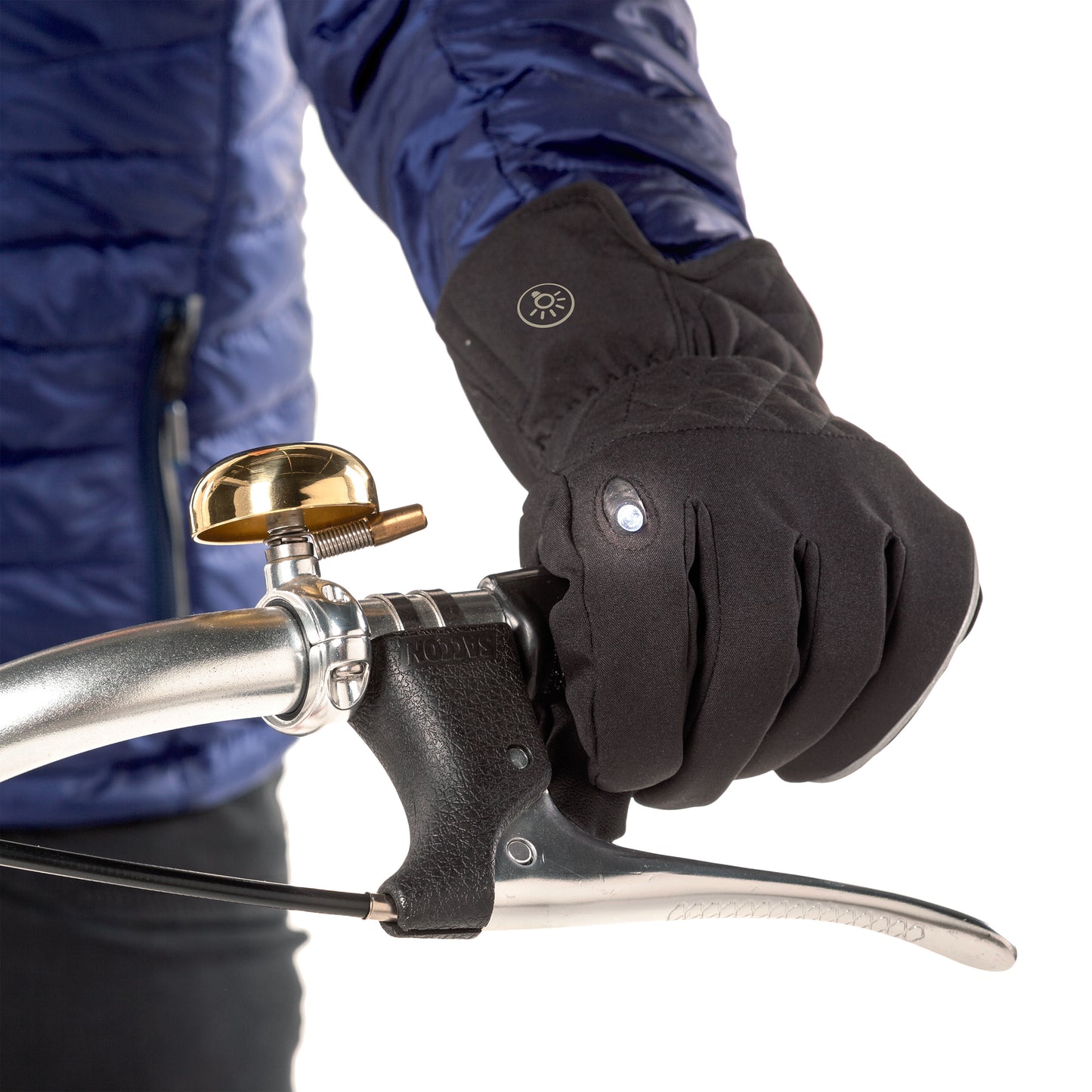 Gants vélo city long Tucano Lux Lady noir LED USB