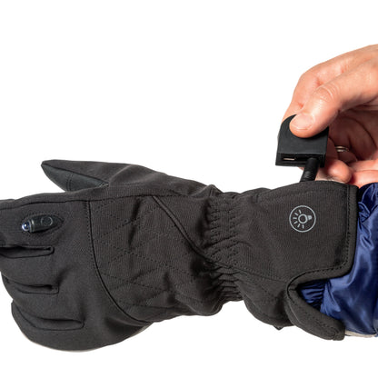 Gants vélo city long Tucano Lux Lady noir LED USB