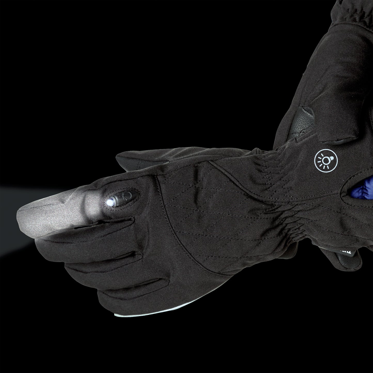 Gants vélo city long Tucano Lux Lady noir LED USB