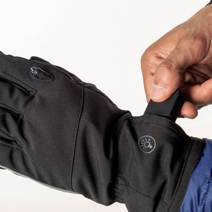 Gants vélo city long Tucano Lux noir LED USB