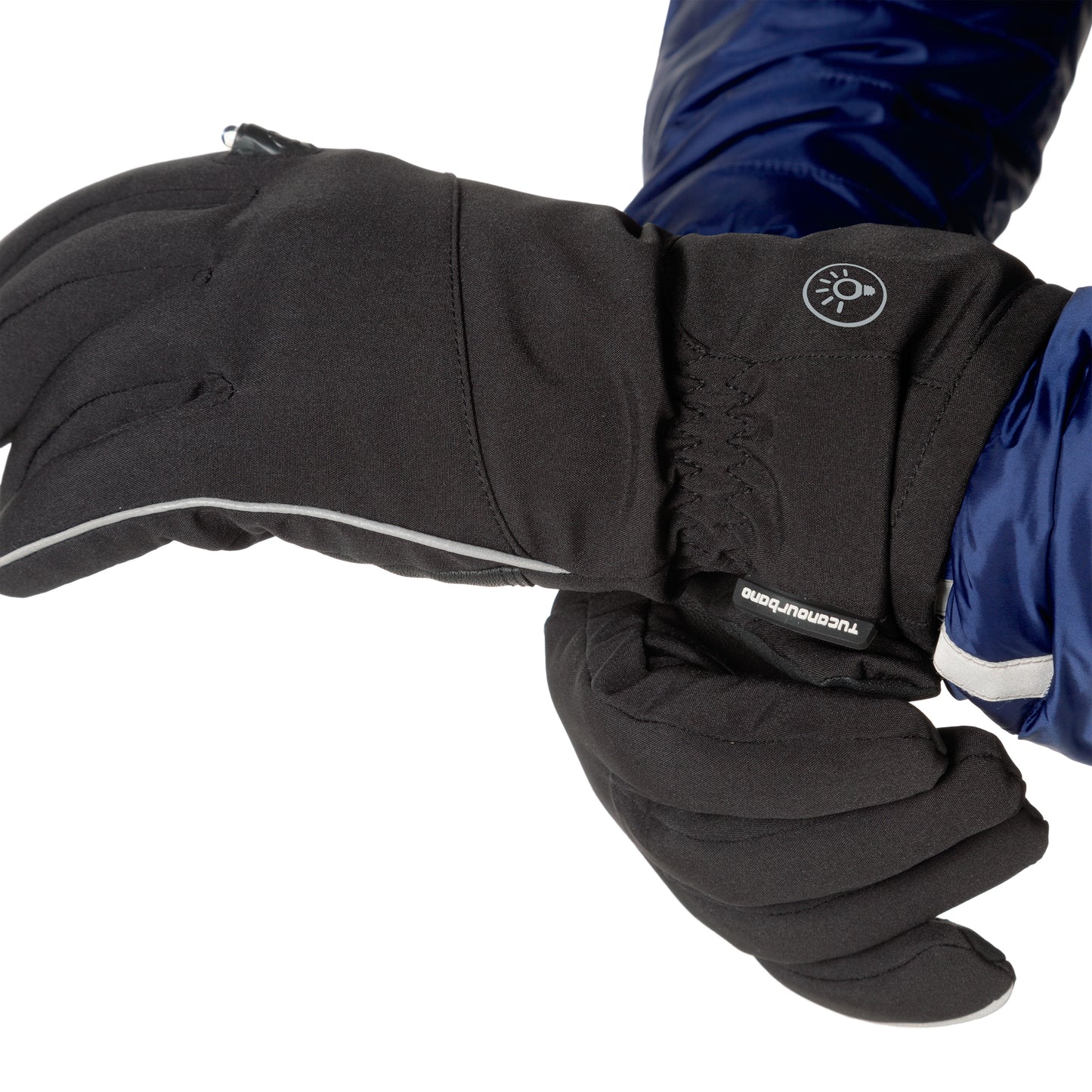 Gants vélo city long Tucano Lux noir LED USB