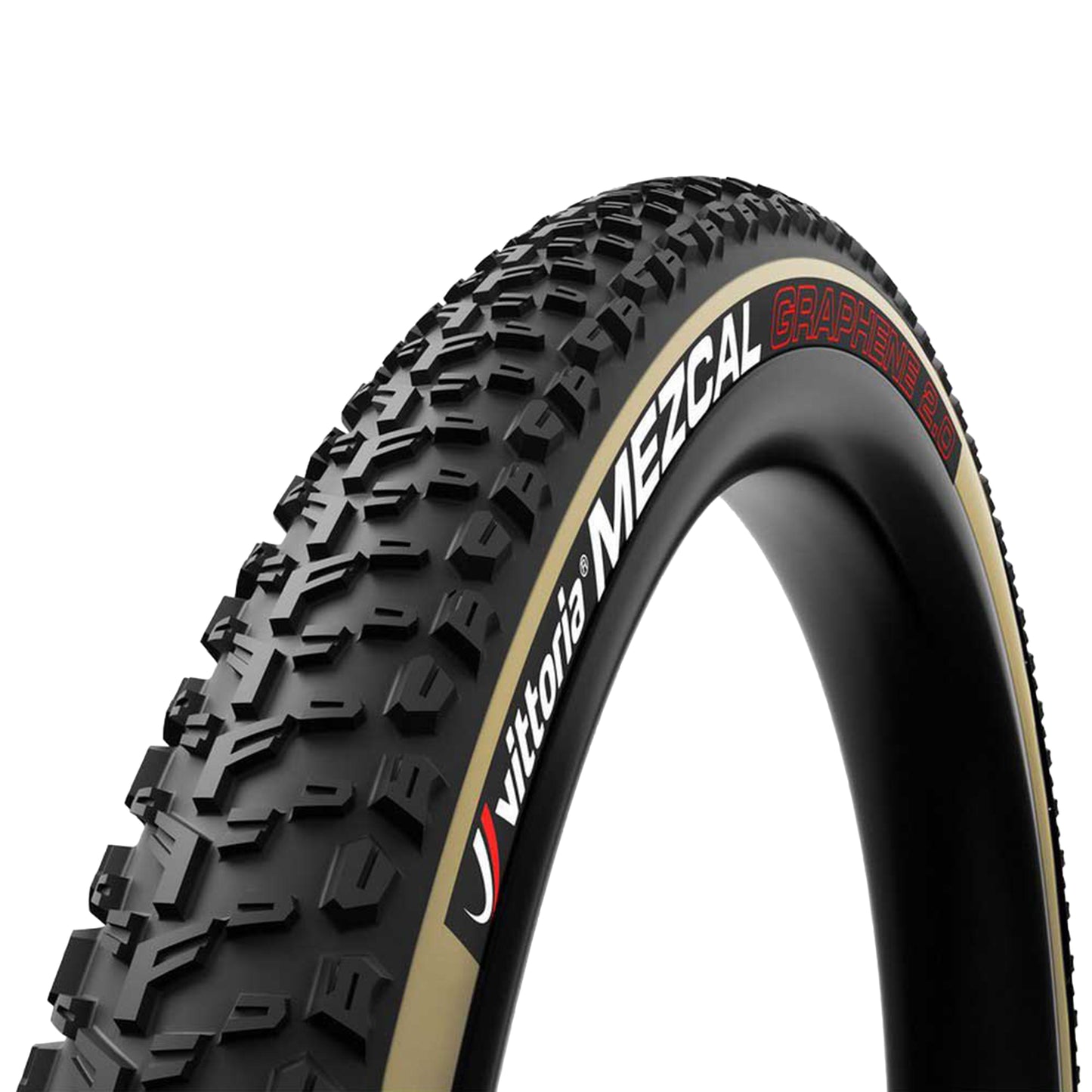 Pneu VTT 29 X 2.25 Vittoria Mezcal 3 Graphene 2.0 Noir-Beige Tubeless Ready TS (55-622) -Terrain Sec-