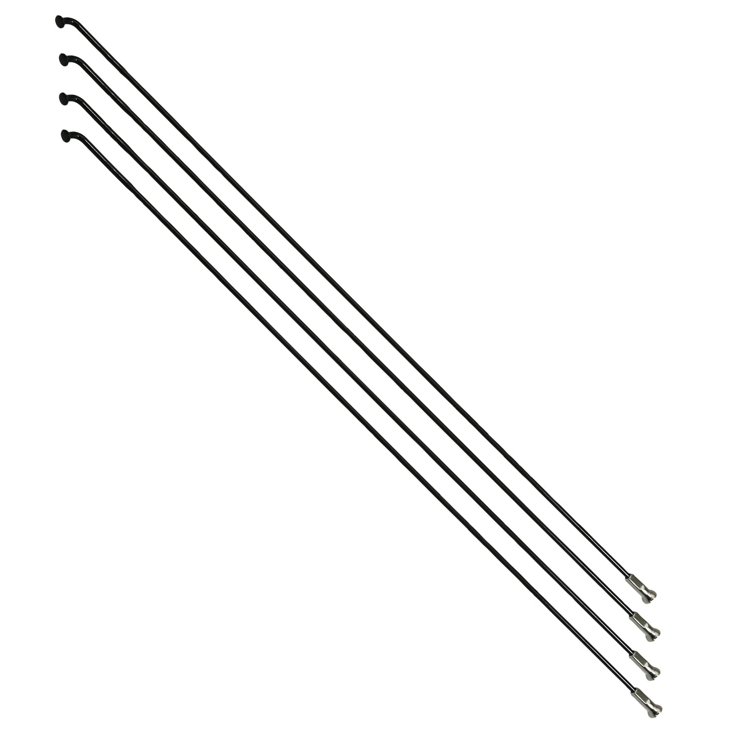 Rayon PCP renforcé inox noir 2mm/2,3mm coudé 268 mm x4