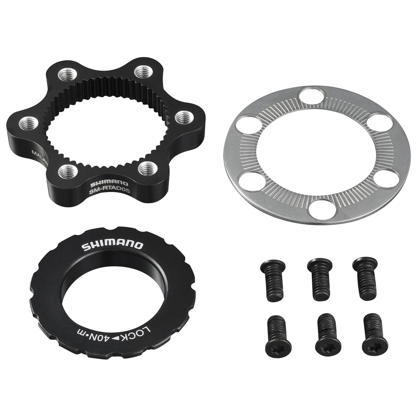 Adaptateur frein à disque transforme fixation disque Centerlock Shimano en 6 trous pour axe traversant origine