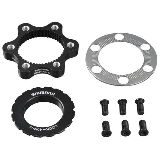 Adaptateur frein à disque transforme fixation disque Centerlock Shimano en 6 trous pour axe traversant origine