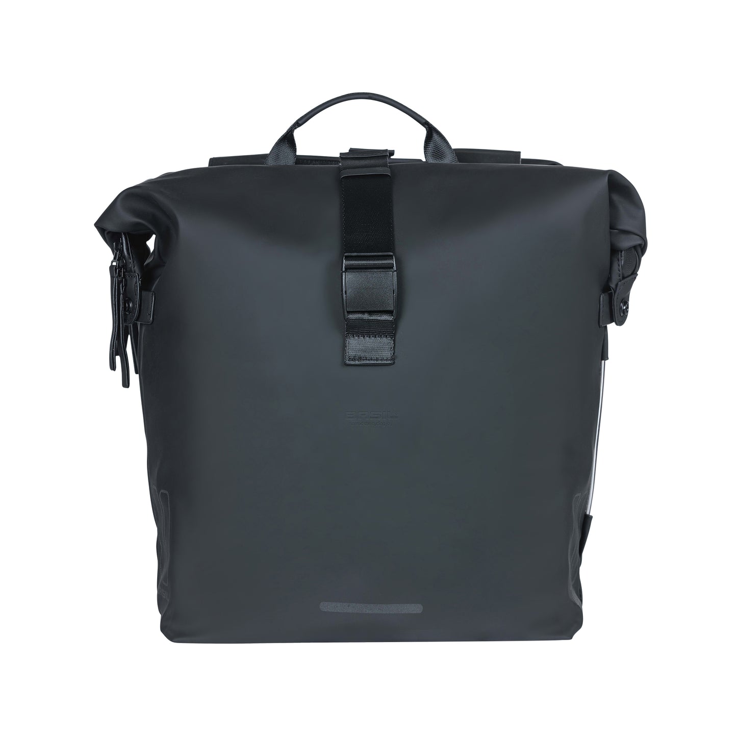Basil Soho Double Bike Pannier, 41L, Black, Velcro Fastening on Luggage Rack, 31x12x37cm with LED Lighting