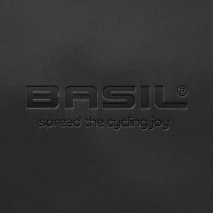 Basil Soho Double Bike Pannier, 41L, Black, Velcro Fastening on Luggage Rack, 31x12x37cm with LED Lighting