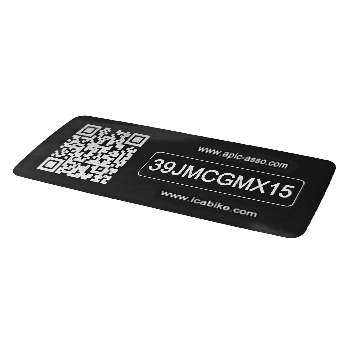 Etiquette d'identification-marquage vélo Antivol Auvray Icabike avec QR code