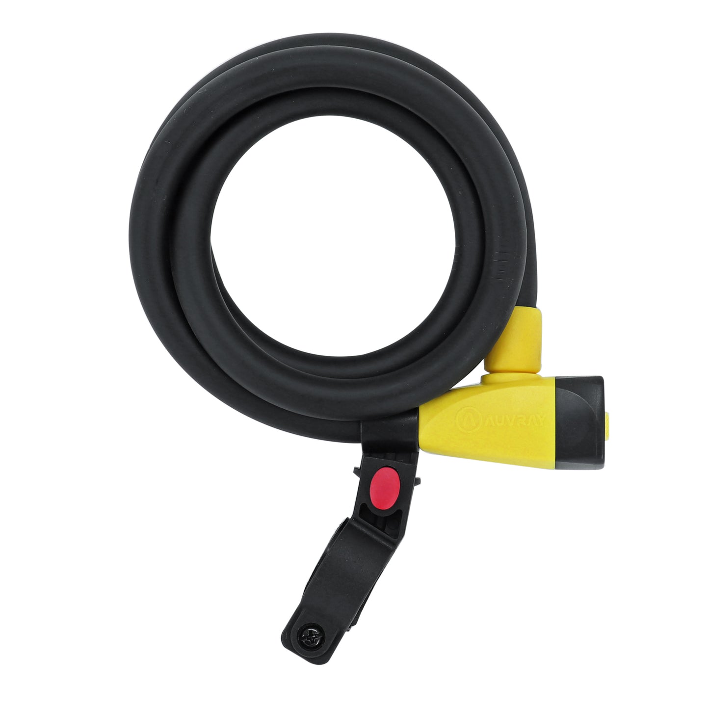 Auvray spiral bike lock with key, 15 mm diameter, 1.50 m long, matte black with bracket