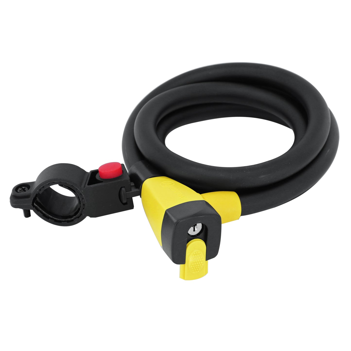 Auvray spiral bike lock with key, 15 mm diameter, 1.50 m long, matte black with bracket