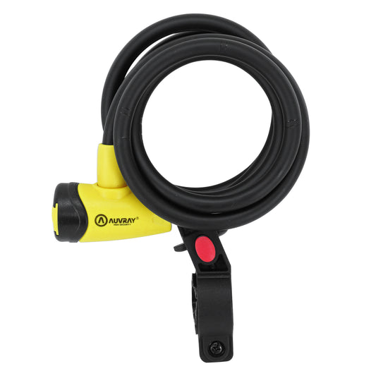 Auvray Spiral key bike lock, 10 mm diameter, 1.50 m long, matte black with bracket