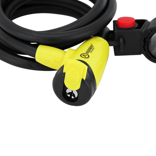 Auvray Spiral key bike lock, 10 mm diameter, 1.50 m long, matte black with bracket