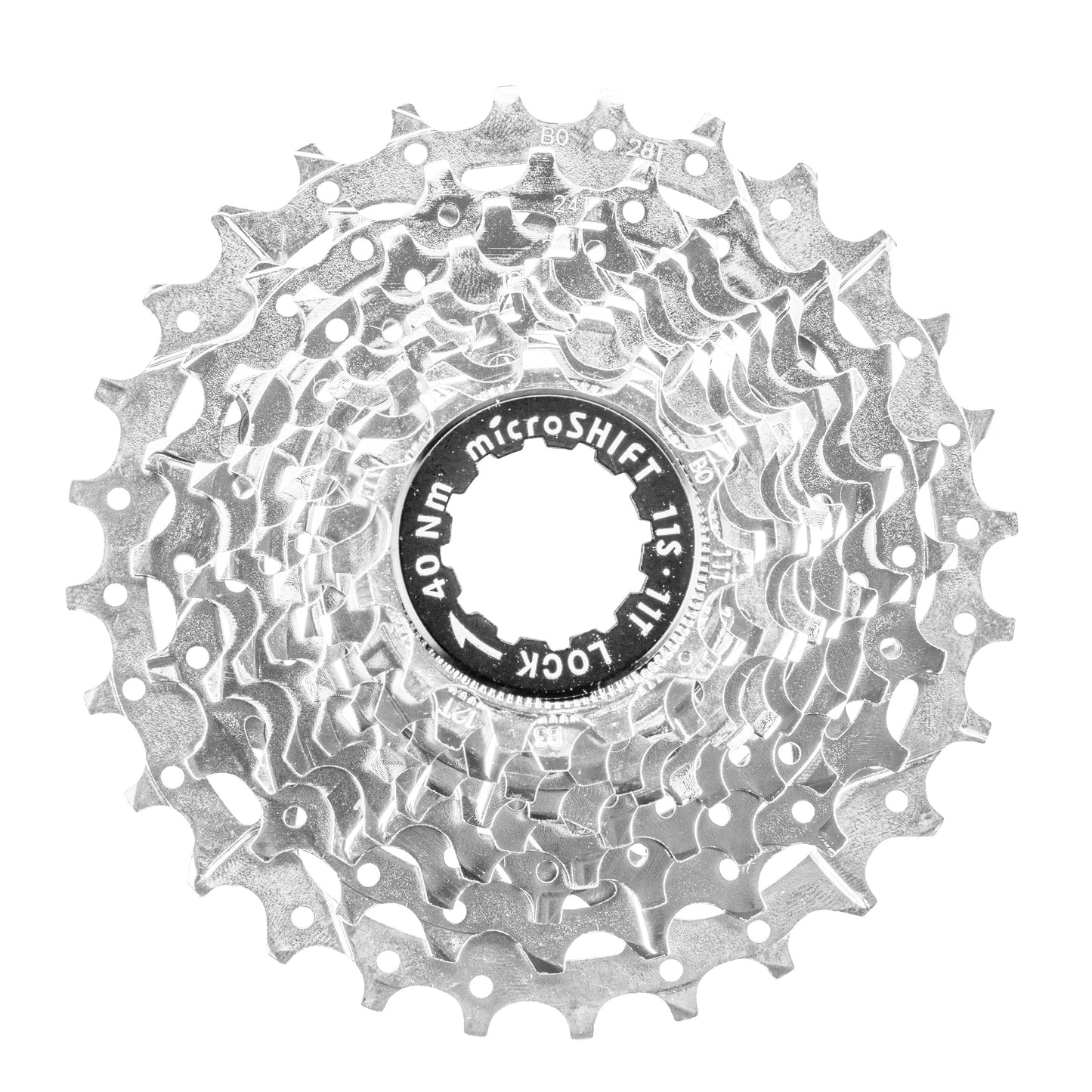11-speed Cassette Microshift 11-28 for Shimano-Sram road silver (sold individually) (11-12-13-14-15-16-17-19-21-24-28)