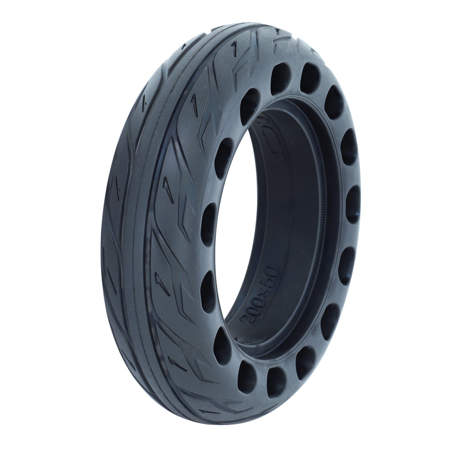 Pneu Trottinette plein Alveole 200 X 50 Noir (Diametre Interieur 110mm)