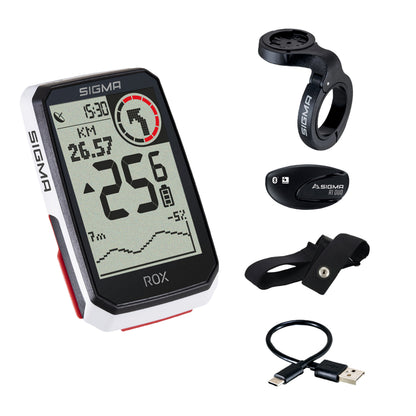 Compteur Sigma rox4.0 Gps blanc altimètre avec cardio