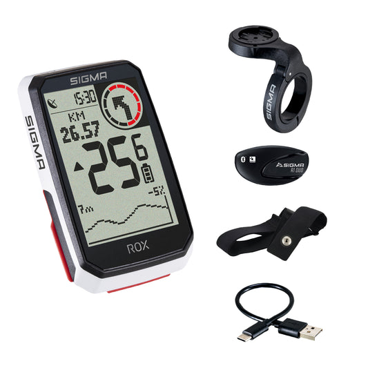 Compteur Sigma rox4.0 Gps blanc altimètre avec cardio