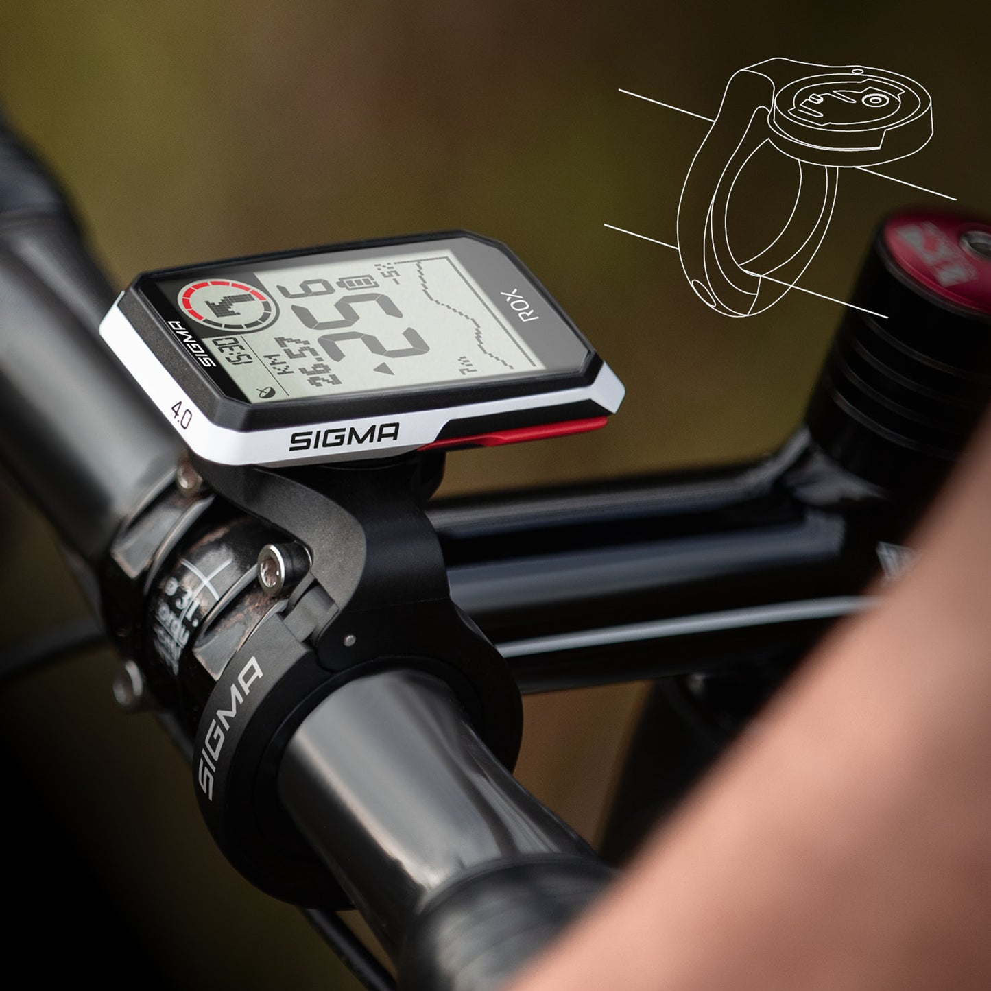 Compteur Sigma rox4.0 Gps blanc altimètre avec cardio