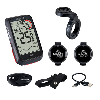 Compteur Sigma rox4.0 Gps noir altimètre (pack complet avec Gps, émetteur vitesse, cardio, cadence pédalage)