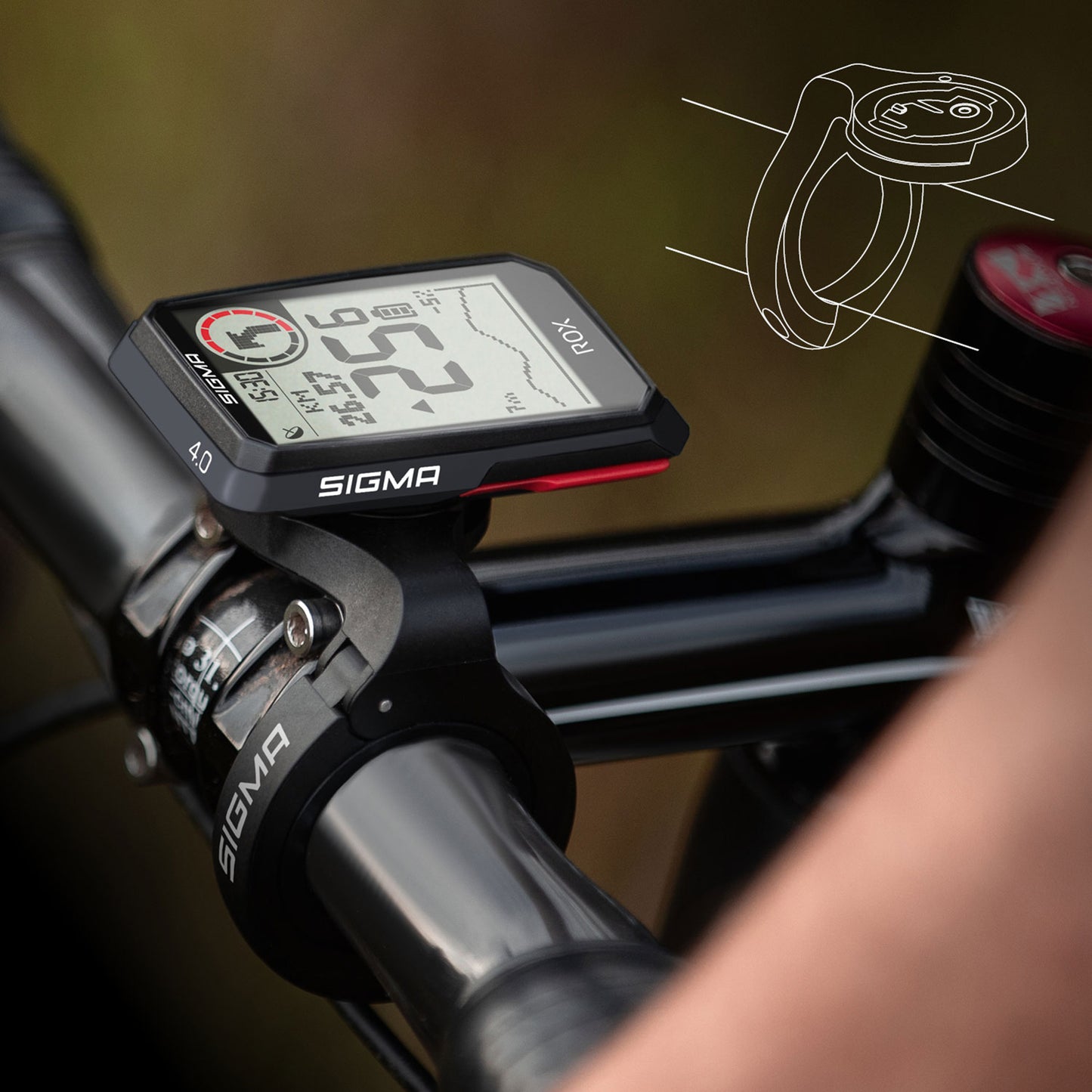 Compteur Sigma rox4.0 Gps noir altimètre (pack complet avec Gps, émetteur vitesse, cardio, cadence pédalage)