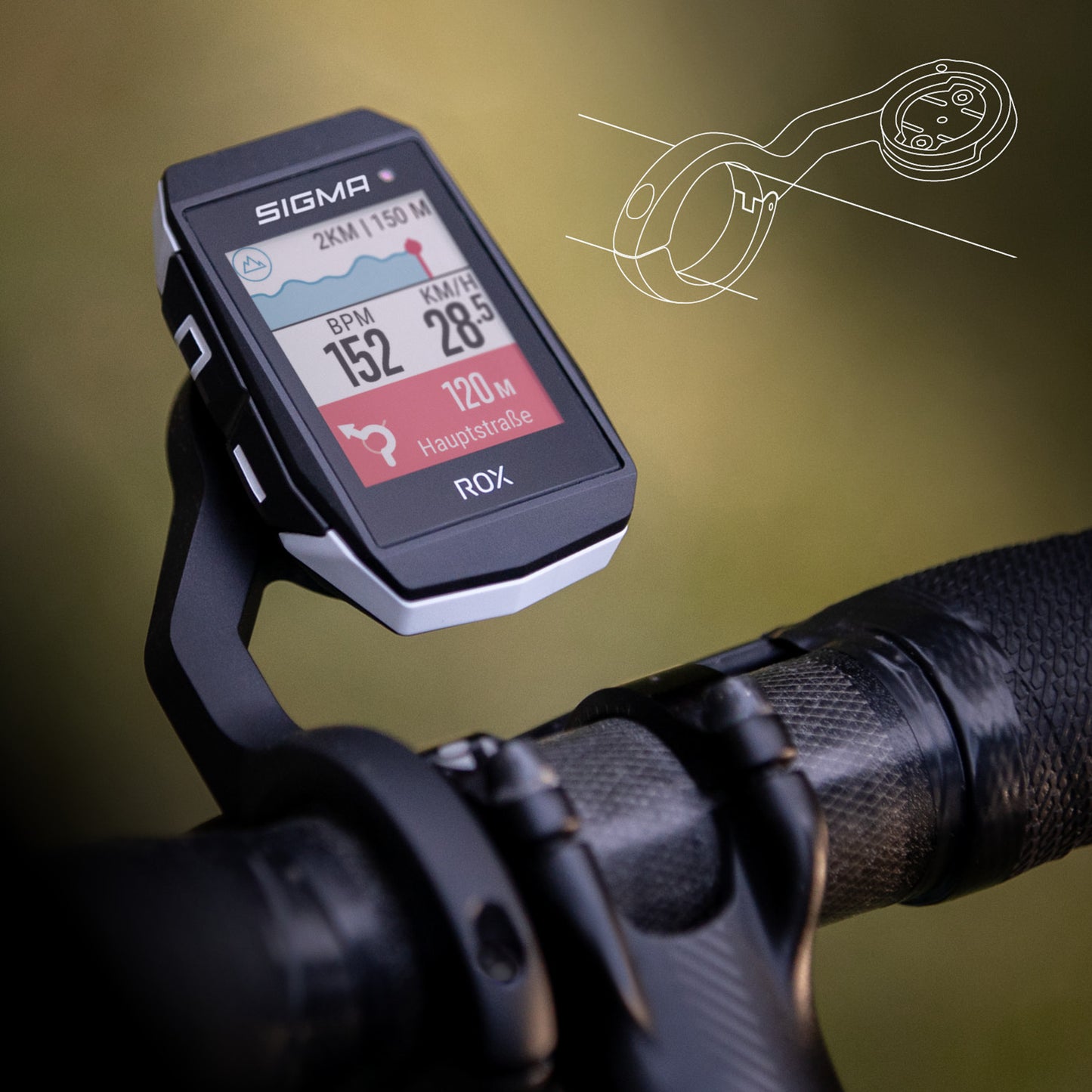 Compteur Sigma rox11.1 evo Gps blanc avec cardio et altimètre
