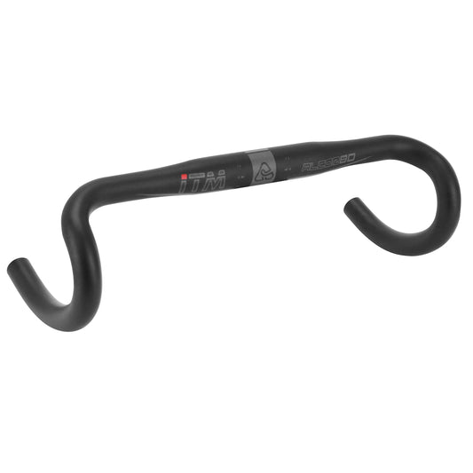 ITM Alcor Aluminum Road Handlebar, matte black, 31.8mm, 40cm outside (38cm center-to-center), 295g, white graphics