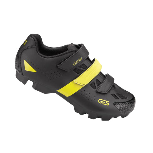 Chaussures VTT Ges vantage2 noir-jaune fluo fixation 3 velcros compatible SPD