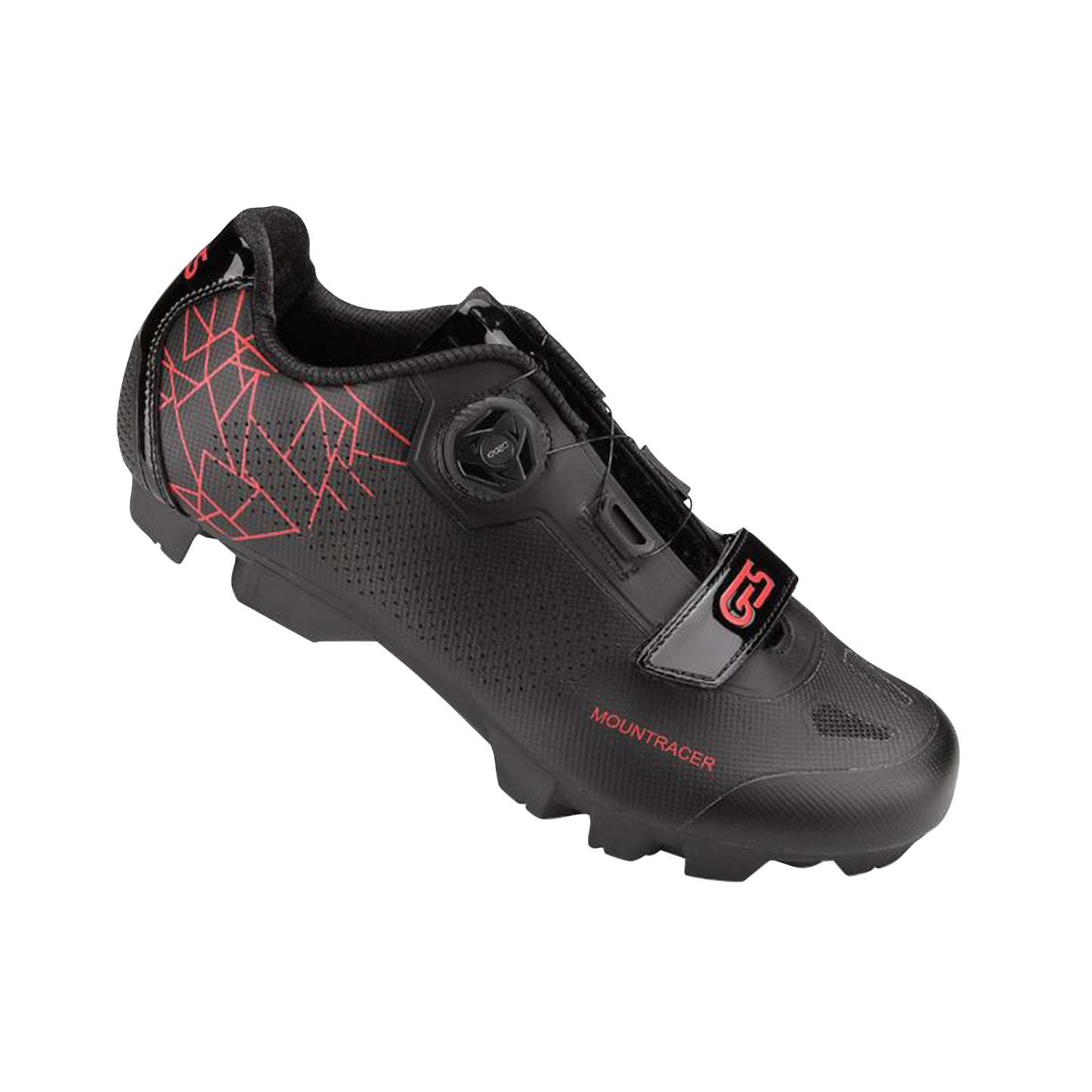 MTB shoes Ges mountracer2 black / red microclip atop / velcro closure SPD compatible