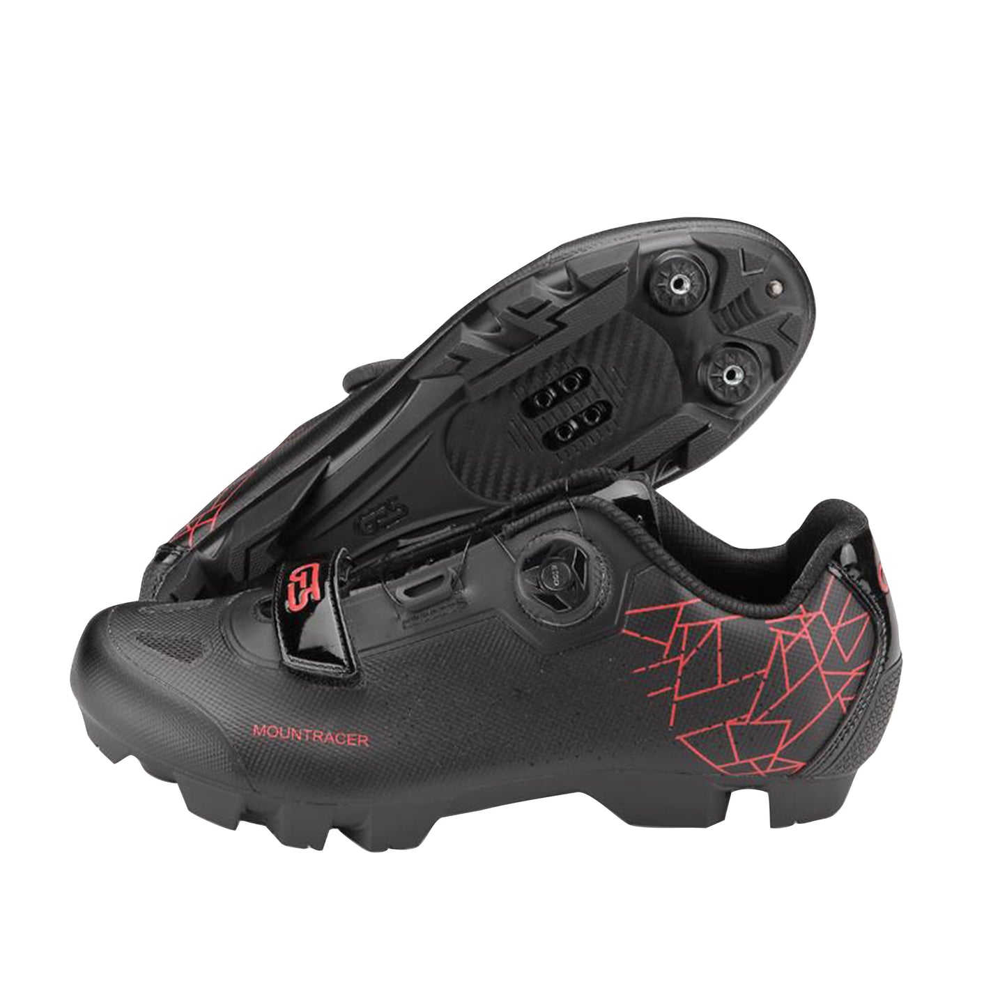 MTB shoes Ges mountracer2 black / red microclip atop / velcro closure SPD compatible