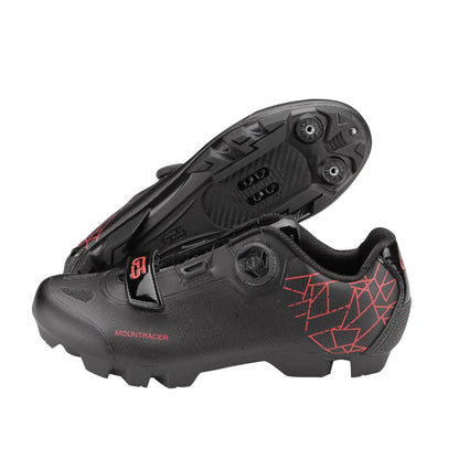 MTB shoes Ges mountracer2 black / red microclip atop / velcro closure SPD compatible