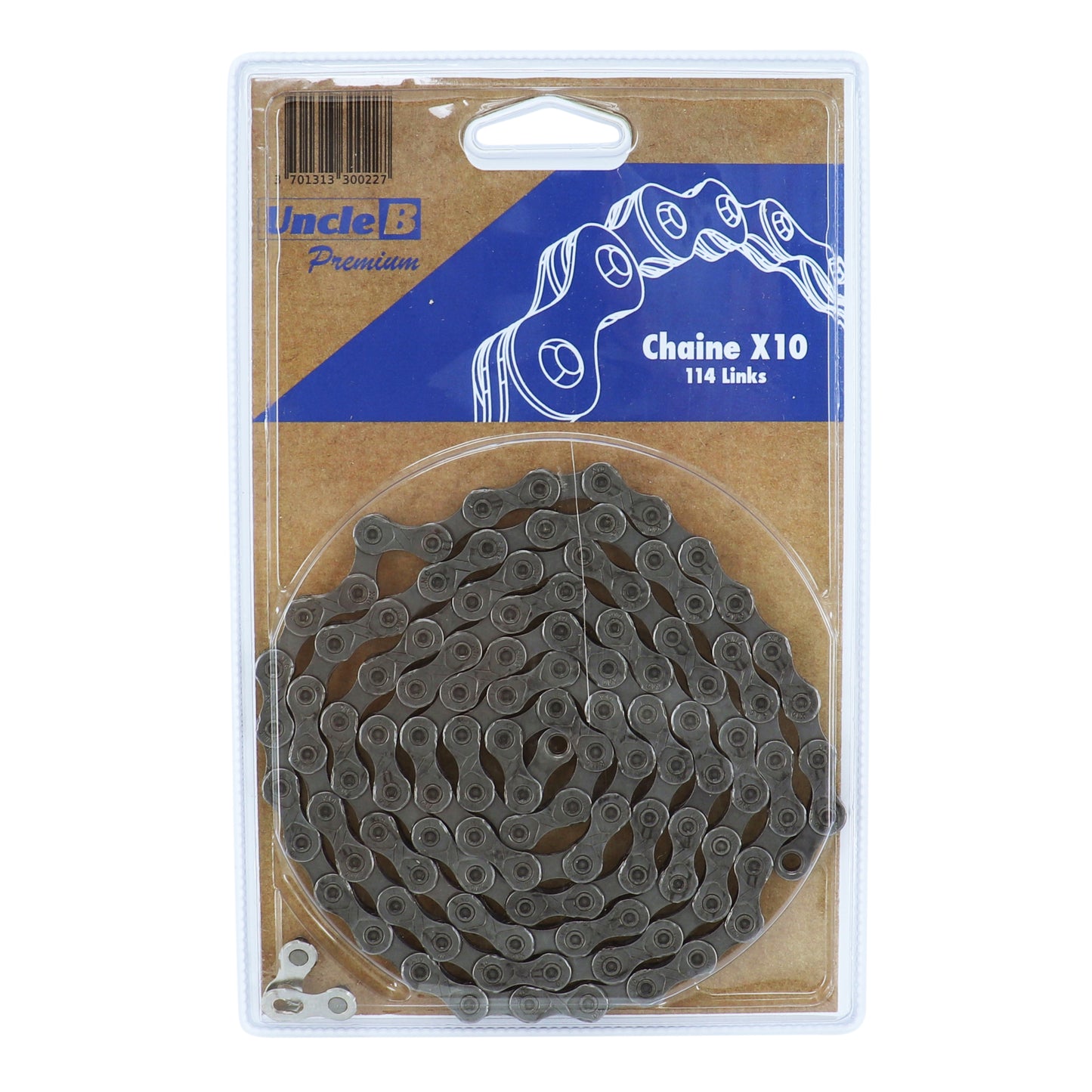 Chaîne vélo 10v. Route-VTT Kmc x10 grise 114 maillons compatible Shimano et Sram