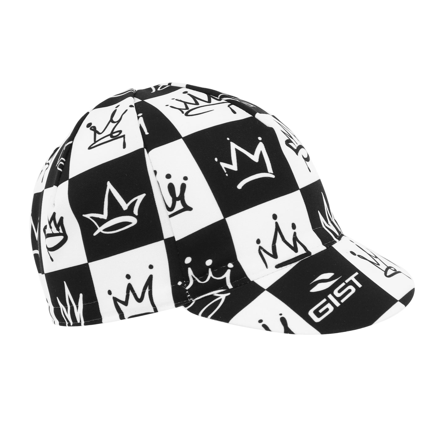 Casquette vélo déco king noir-blanc Gist