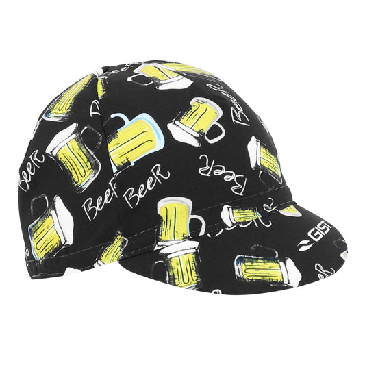 Casquette vélo déco bière noir / jaune Gist