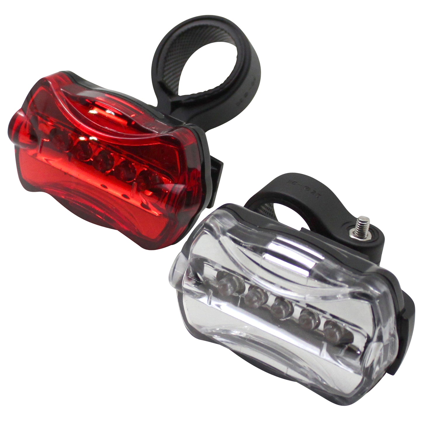 Eclairage vélo à pile kit sur cintre-tige de sellea leds kit 2 pièces noir PCP