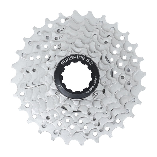 7-speed Cassette. PCP 11-28 for Shimano-Sram MTB silver (11-13-15-18-21-24-28)