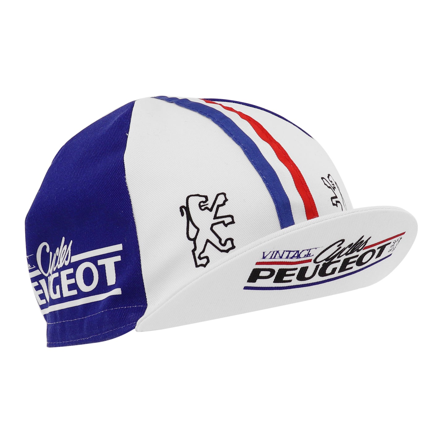 Casquette vélo équipe vintage peugeot bleu / blanc / rouge Gist