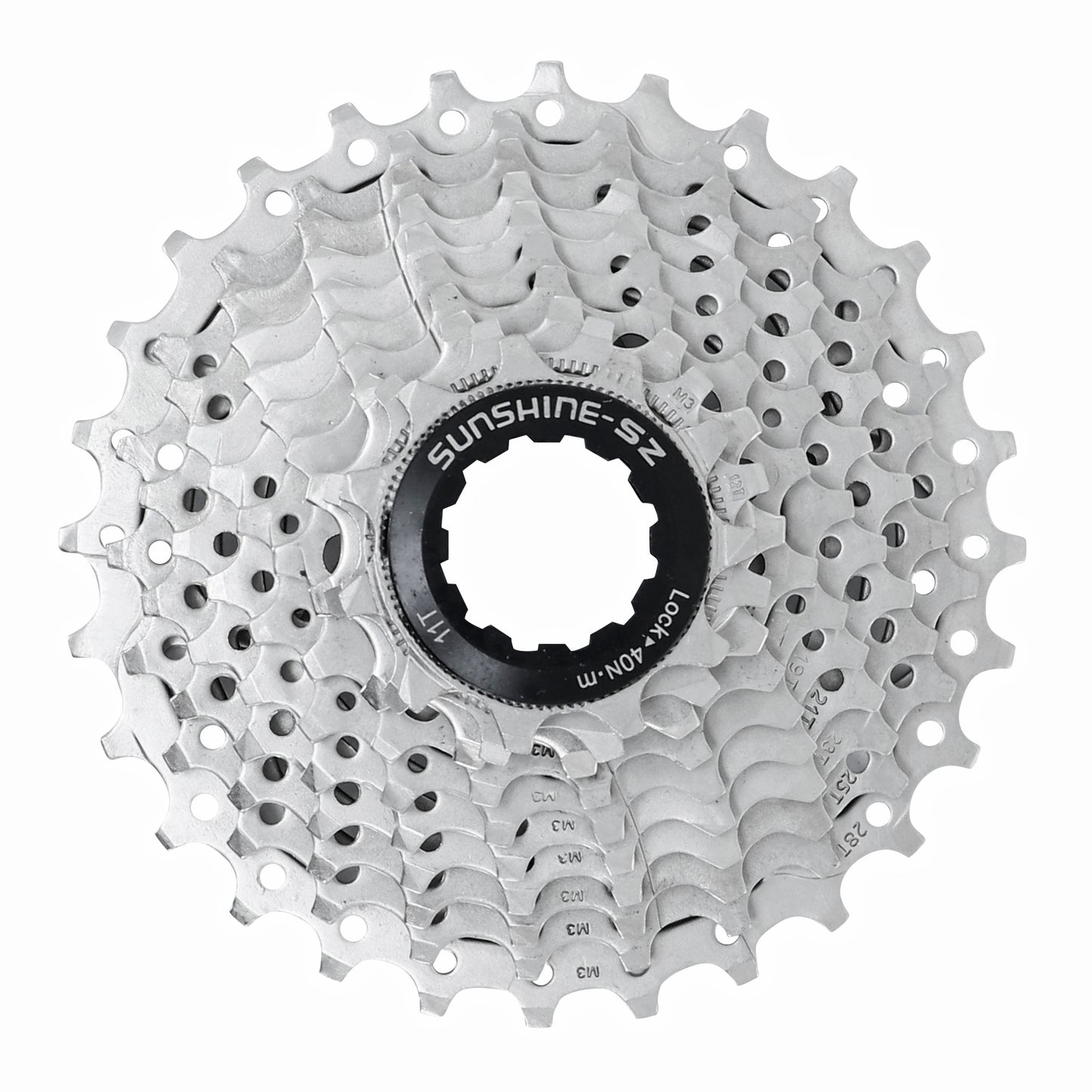 Cassette 10s. PCP 11-28 for Shimano-Sram silver MTB silver (11-12-13-14-15-17-19-21-24-28)