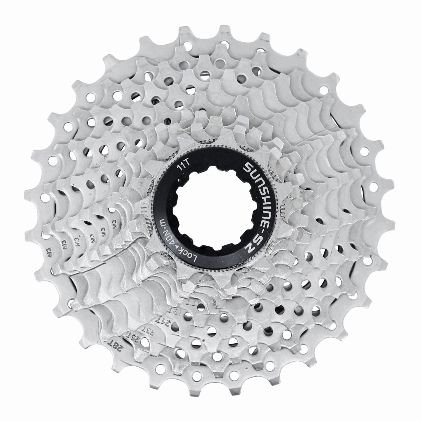 11-speed cassette, 11-28 PCP for Shimano-Sram road silver (11-12-13-14-15-16-17-19-21-24-28)