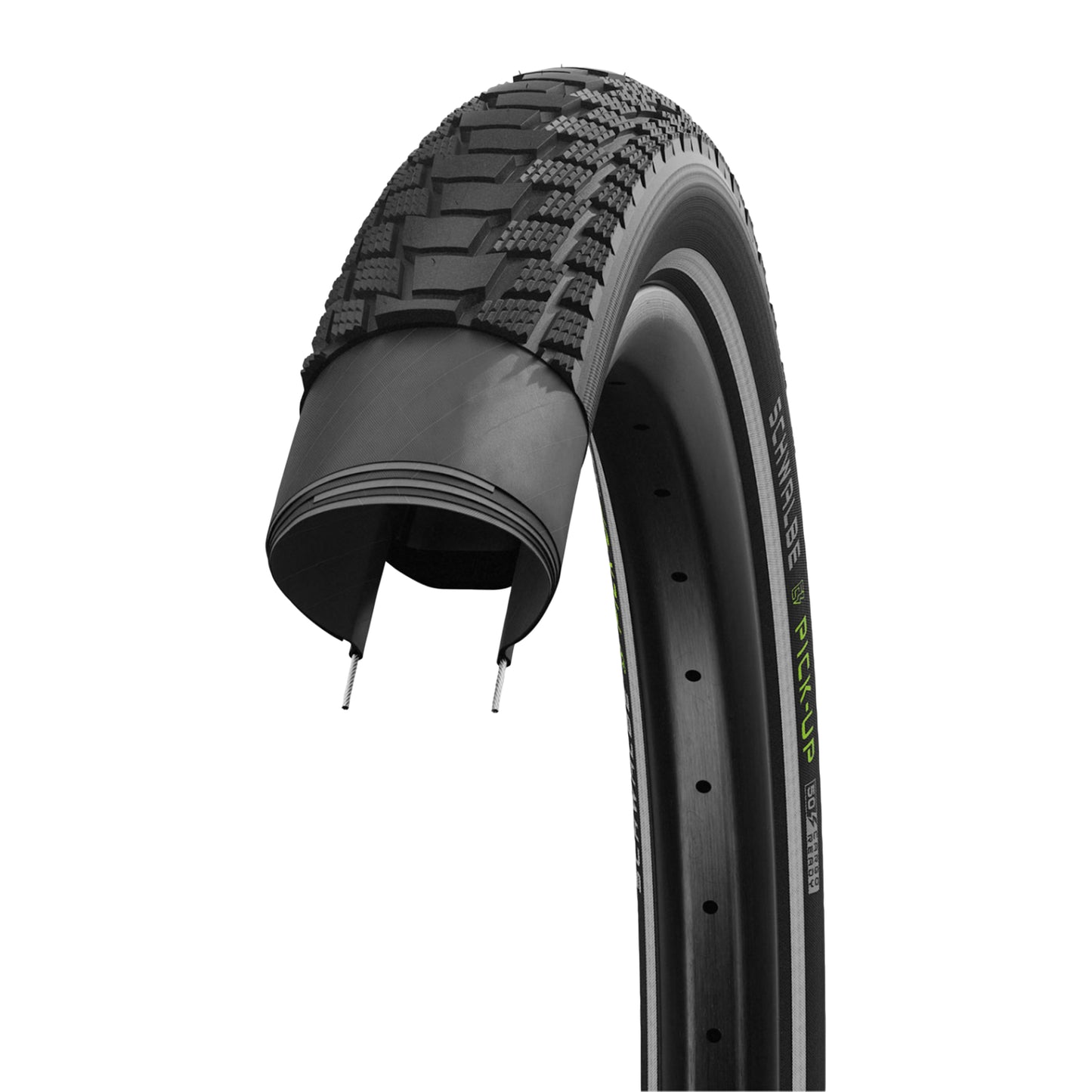 Pneu Cargo - City 24 X 2.15 Schwalbe Pick-Up Noir TR Double Defense (55-507) Compatible VAE