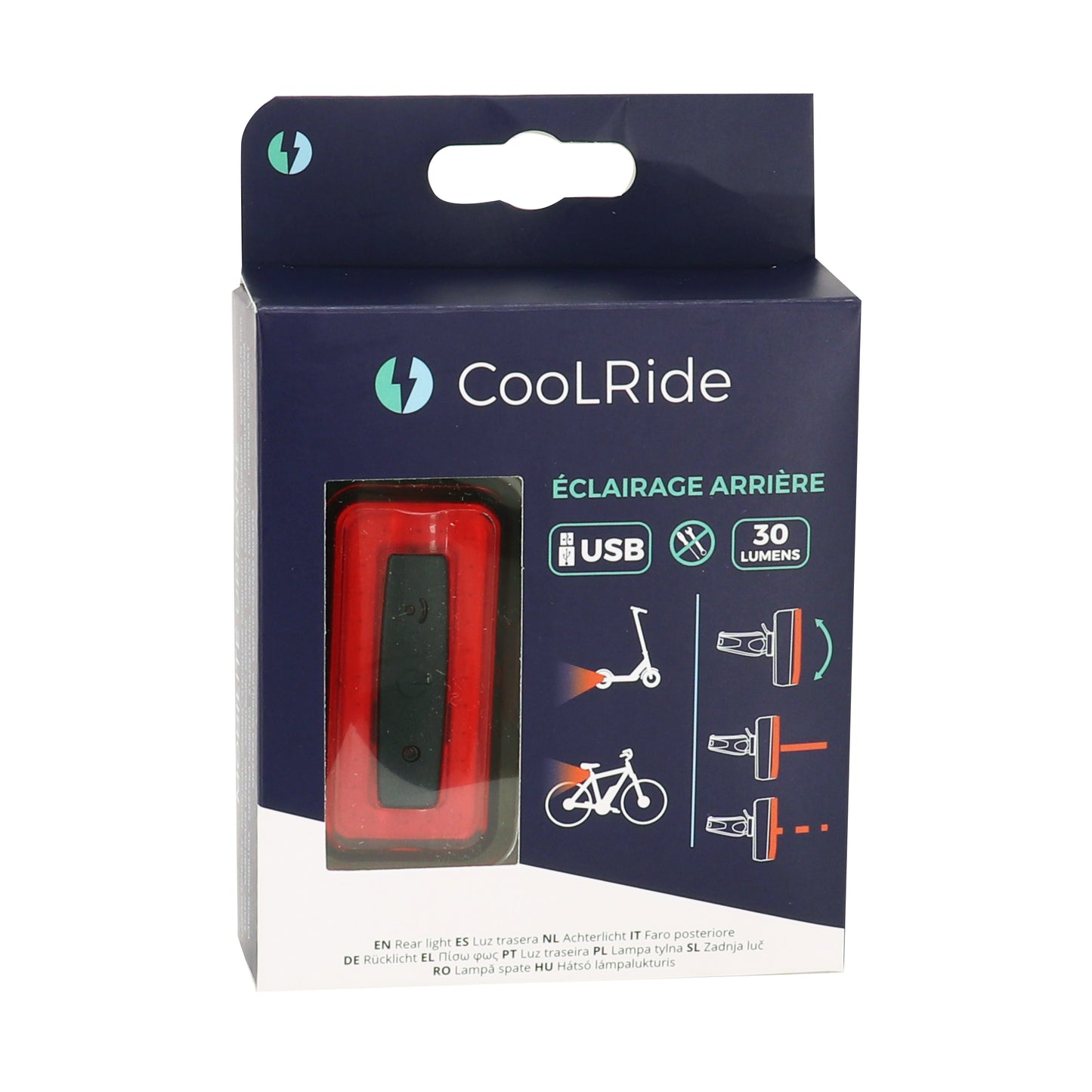 USB Rear Bicycle Light, Seatpost Mounted, 30 lumens LED, PCP