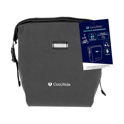 Sacoche avant cintre trottinette / vélo coolride noir 100% waterproof volume 4l