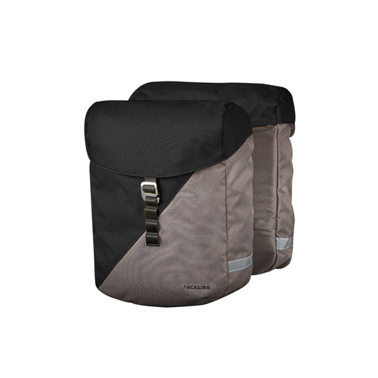 Sacoche arrière vélo double Racktime vida 24l noir et pierre 43x14x36cm