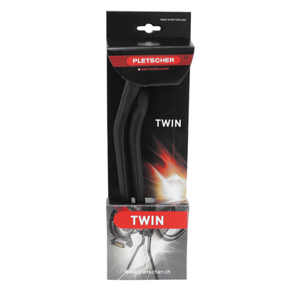 Pletscher Twin central double kickstand, black, with 2 legs foldable on the same side, 320mm length