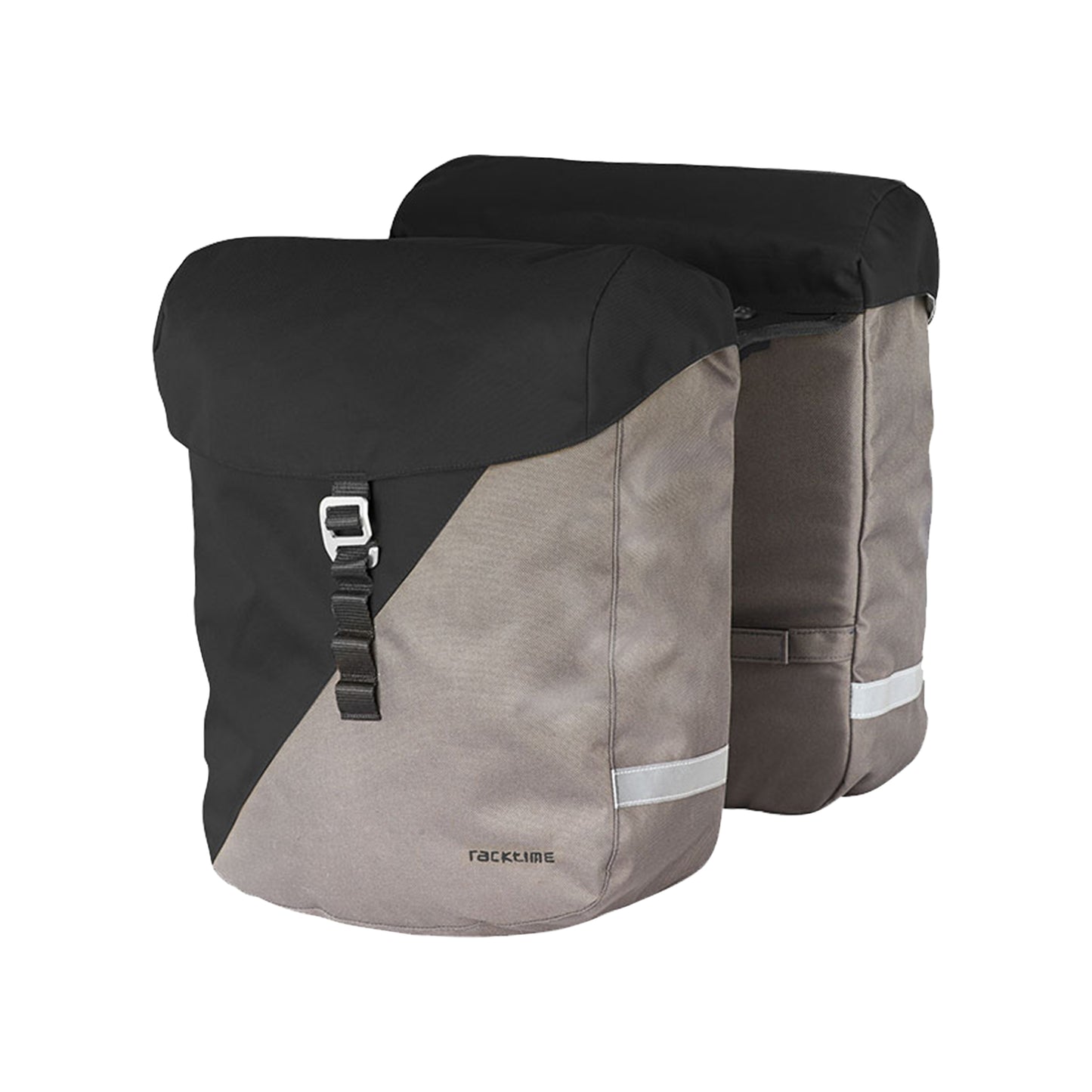 Sacoche arrière vélo double Racktime vida 2.0 24l noir et pierre 43x14x36cm