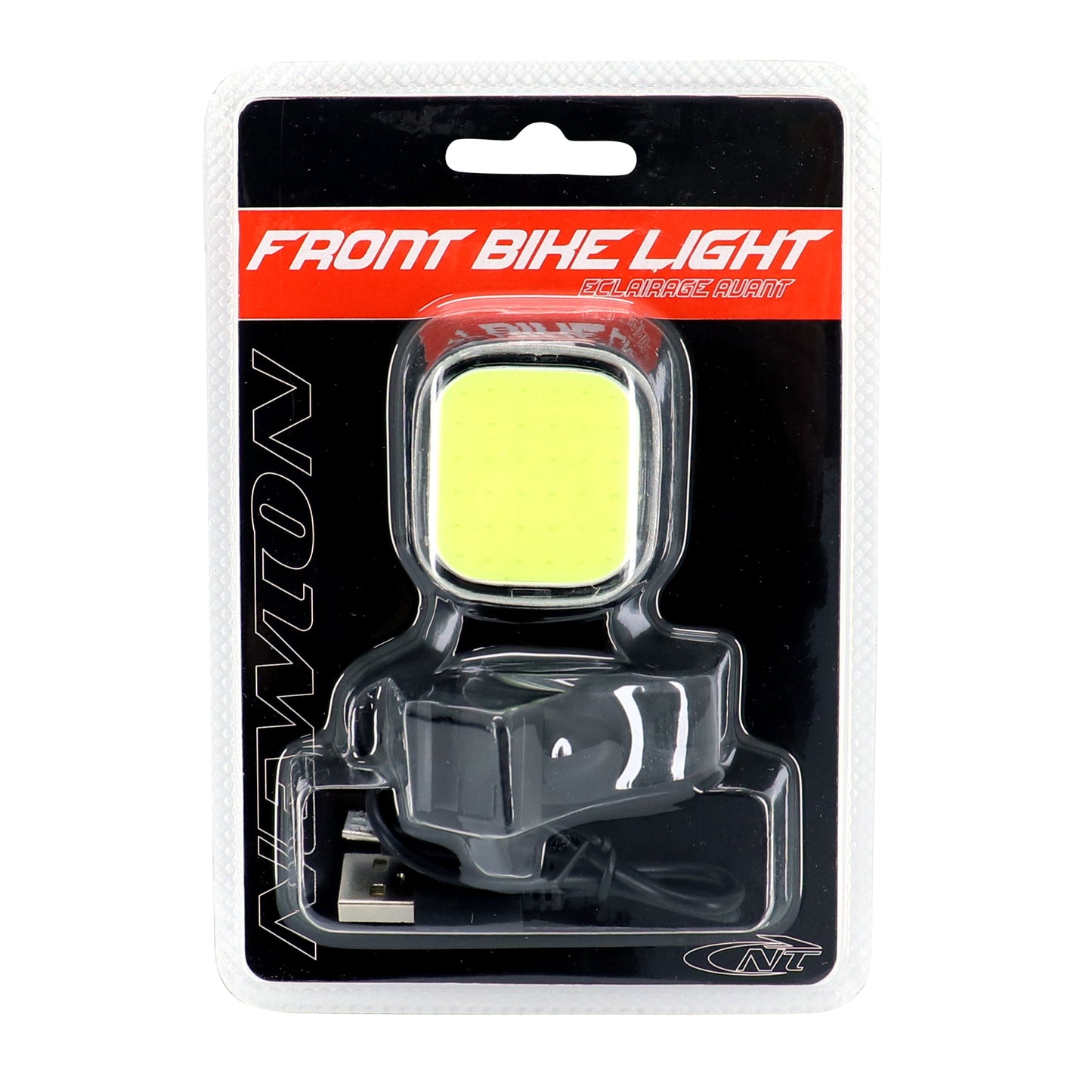 Bike/scooter front USB light Newton 36b for handlebars/seatposts, black LEDs