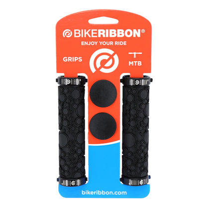 Poignées VTT Bike Ribbon Bubble noir 22mm gel double serrage