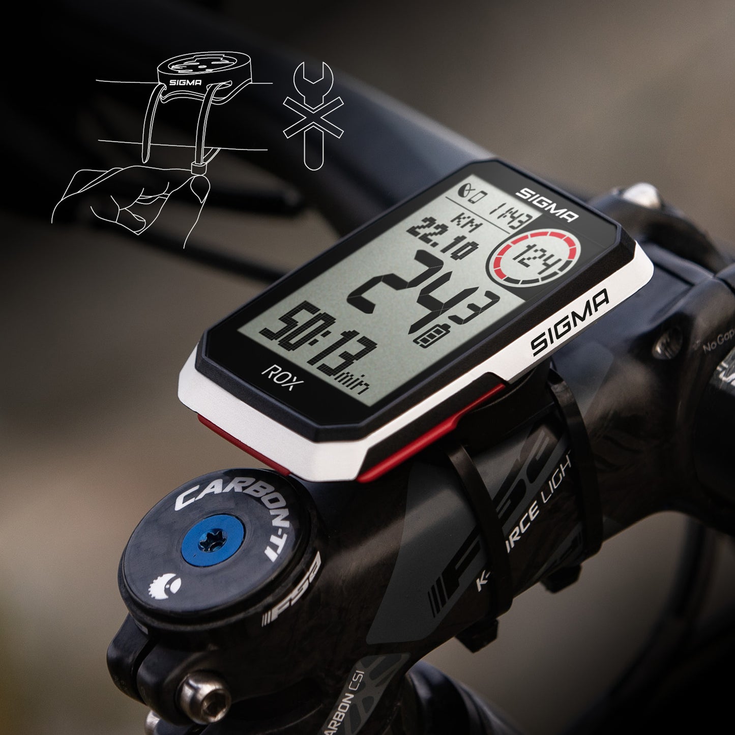 Compteur Sigma rox4.0 Gps blanc altimètre